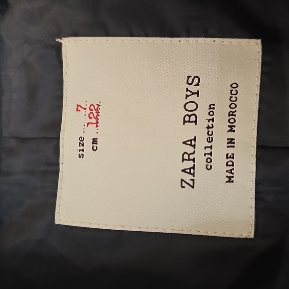 Zara Navy Blue Blazer Boys Sz 7 - Picture 3 of 6